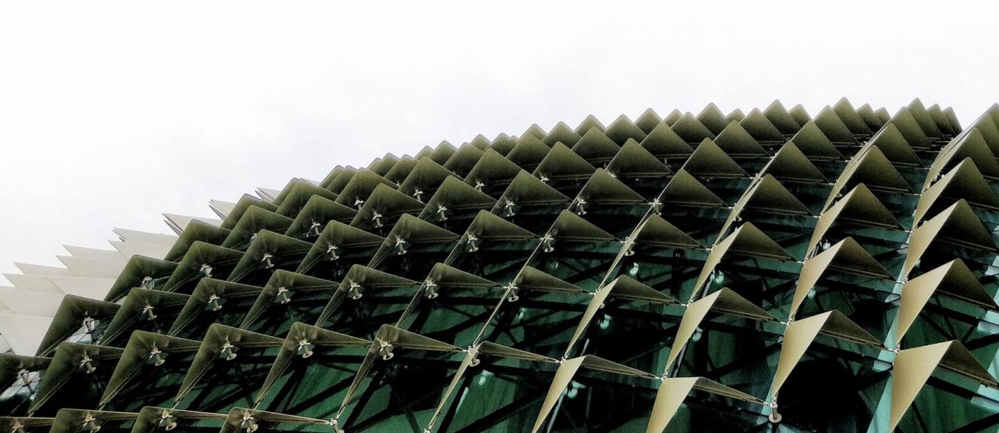 traingle windows of a building