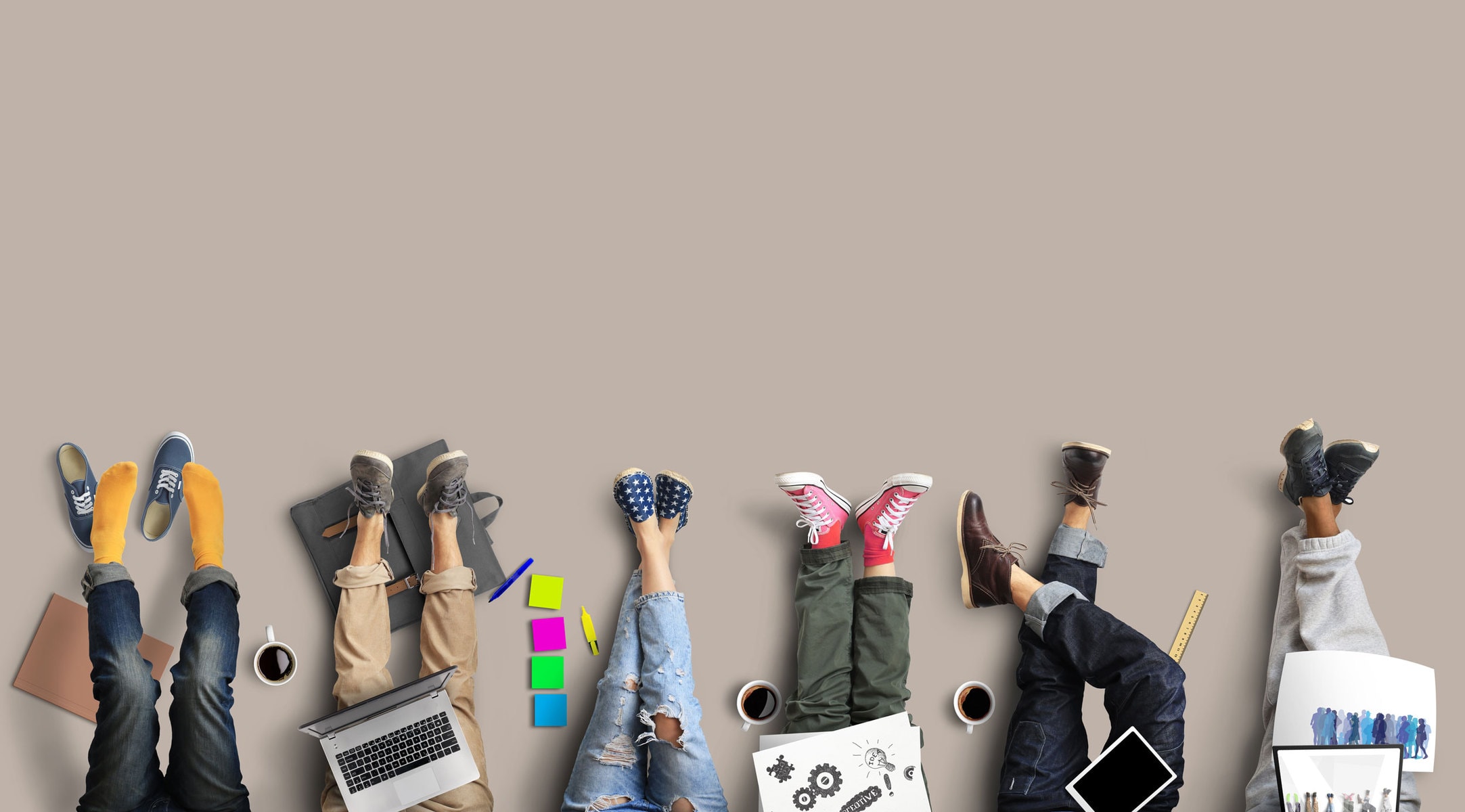 legs and feeds of different people