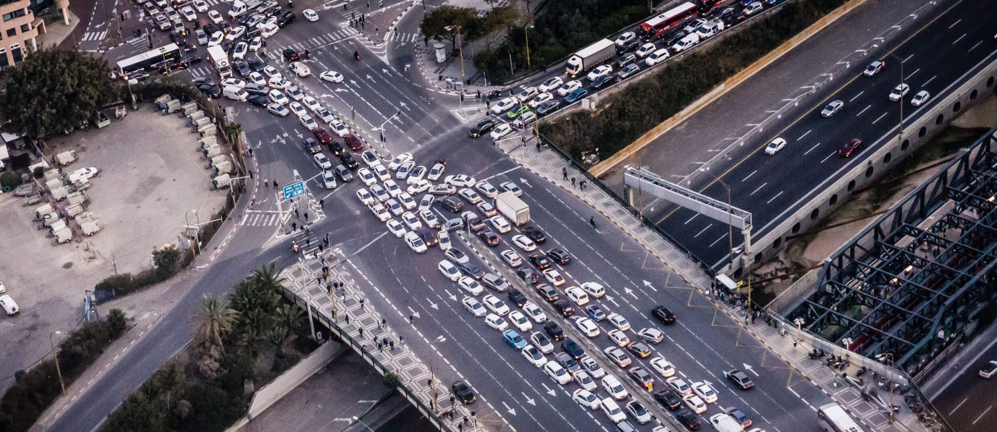 traffic jam on crossroads