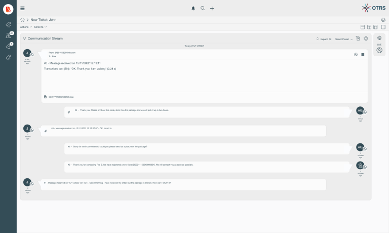 OTRS WhatsApp Communication